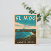 Vintage reizen El Nido Filippijnen Retro Schildera Briefkaart (Staand voorkant)