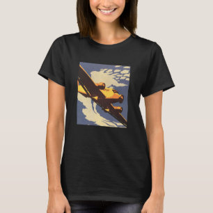 Vintage Reizen en Vervoer Vliegtuig Vliegen T-shirt