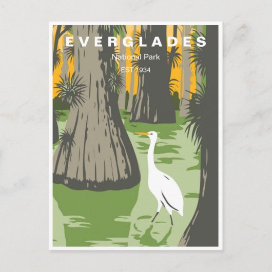 Vintage reizen Everglades National Park Florida Briefkaart (Voorkant)