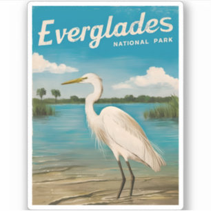 Vintage Reizen Florida Everglades Natuur Wildlife Sticker