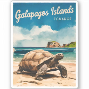 Vintage reizen Galapagos Eilanden Ecuador Retro Sticker