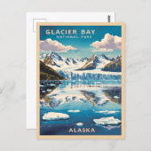 Vintage Reizen Glacier Bay Nationaal Park Alaska Briefkaart (Voorkant / Achterkant)