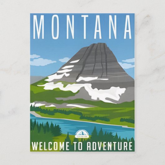 Vintage reizen Gletsjer Nationaal Park Montana Briefkaart (Voorkant)