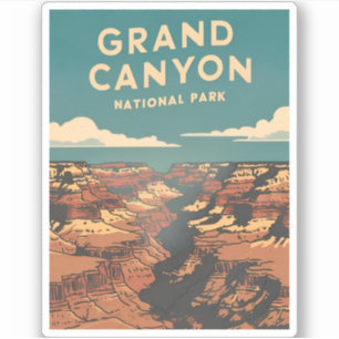 Vintage Reizen Grand Canyon Retro Schilderachtig Sticker