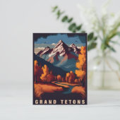 Vintage reizen Grand Teton National Park Wyoming Briefkaart (Staand voorkant)