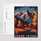 Vintage reizen Grand Teton National Park Wyoming Briefkaart (Voorkant / Achterkant)