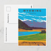 Vintage reizen Grand Teton National Park Wyoming Briefkaart (Voorkant / Achterkant)
