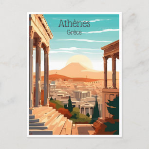 vintage reizen Griekenland Athenes Grèce toerisme Briefkaart