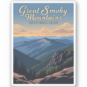 Vintage Reizen Grote Smoky Mountains Nationaal Par Sticker