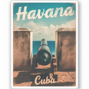 Vintage reizen Havana Cuba Retro Graphic Sticker