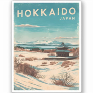 Vintage Reizen Hokkaido Japan Winter Retro Schilde Sticker