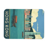 Vintage Reizen Hong Kong China Retro Cityscape Magneet (Horizontaal)