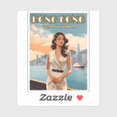 Vintage reizen Hong Kong China Retro Graphic Sticker (Vel)