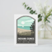 Vintage Reizen Indiana Duinen Nationaal Park Briefkaart (Staand voorkant)