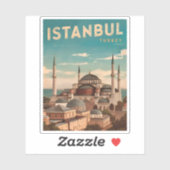 Vintage reizen Istanboel Turkije Retro Schilderach Sticker (Vel)
