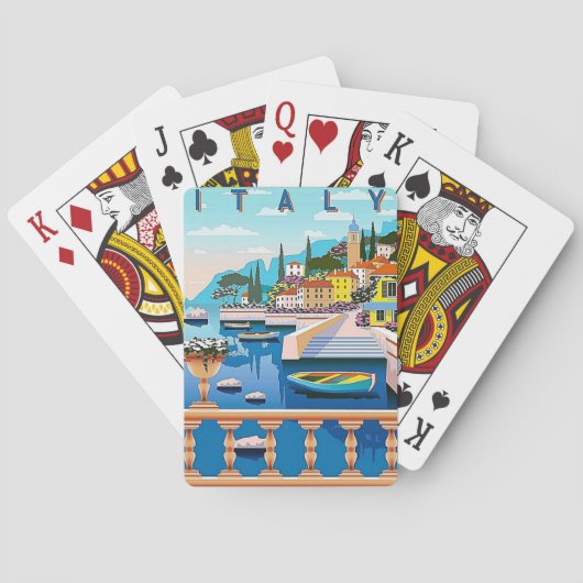 Vintage Reizen Italië Speelkaarten (Achterkant)