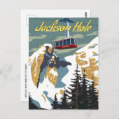 Vintage reizen Jackson Hole Wyoming retro Briefkaart (Voorkant / Achterkant)