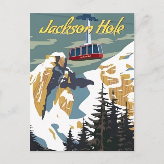 Vintage reizen Jackson Hole Wyoming retro Briefkaart (Voorkant)