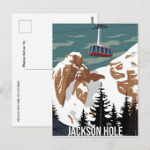 Vintage reizen Jackson Hole Wyoming retro Briefkaart (Voorkant / Achterkant)