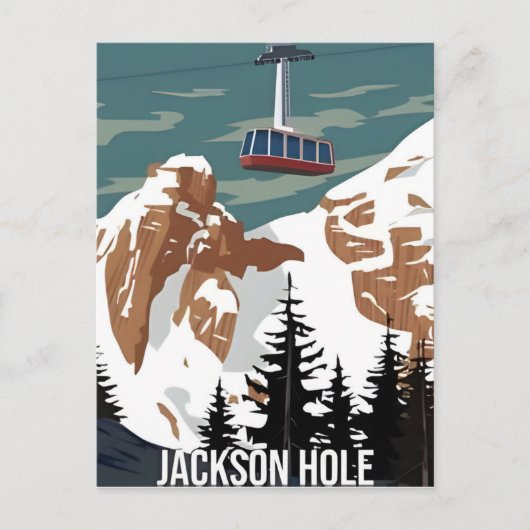 Vintage reizen Jackson Hole Wyoming retro Briefkaart (Voorkant)