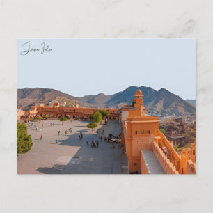 Vintage reizen Jaipur India Kleurrijke Rajasthan Briefkaart