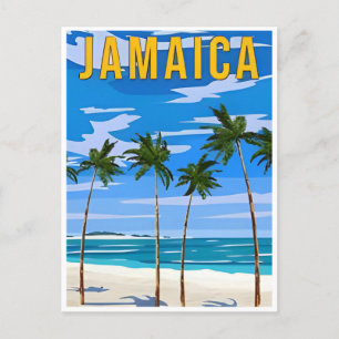Vintage reizen Jamaica Tropical Beach Retro Schild Briefkaart