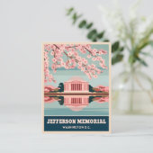 Vintage Reizen Jefferson Memorial Washington DC Briefkaart (Staand voorkant)