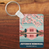 Vintage Reizen Jefferson Memorial Washington DC Sleutelhanger (Voorkant)