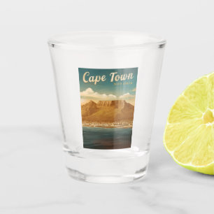 Vintage Reizen Kaapstad Zuid-Afrika Retro Schilder Shot Glas