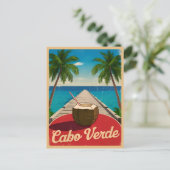 Vintage Reizen Kaapverdië Retro Graphic Briefkaart (Staand voorkant)