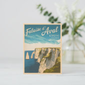 Vintage Reizen Kliffen van Etretat Frankrijk Lands Briefkaart (Staand voorkant)