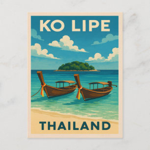 Vintage Reizen Ko Lipe Island Thailand Seaside Briefkaart