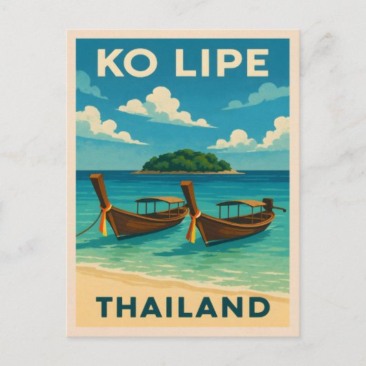 Vintage Reizen Ko Lipe Island Thailand Seaside Briefkaart (Voorkant)