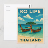 Vintage Reizen Ko Lipe Island Thailand Seaside Briefkaart (Voorkant / Achterkant)
