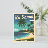 Vintage Reizen Koh Samui Thailand Retro Graphic Briefkaart (Staand voorkant)