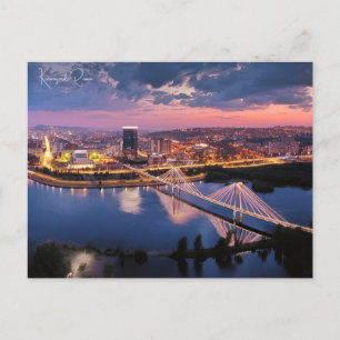 Vintage reizen Krasnoyarsk Rusland kunstfoto Briefkaart