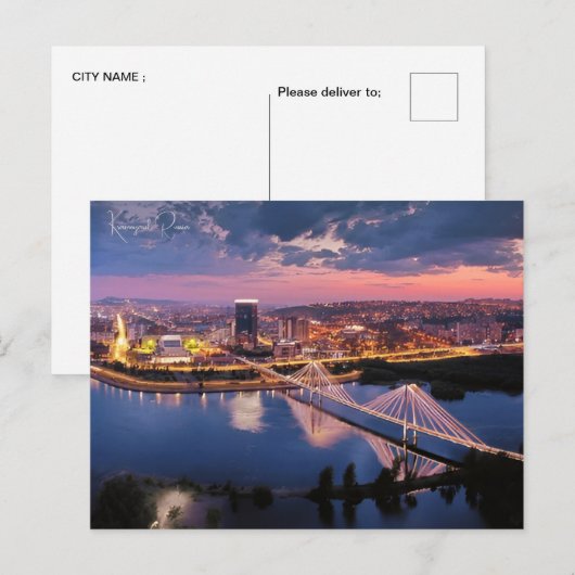 Vintage reizen Krasnoyarsk Rusland kunstfoto Briefkaart (Voorkant / Achterkant)