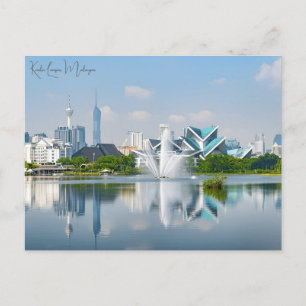 Vintage reizen Kuala Lumpur Maleisië Skyscraper Briefkaart