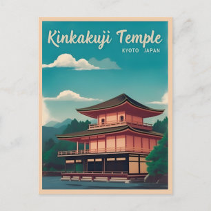 Vintage reizen Kyoto Golden Temple Retro Schildera Briefkaart