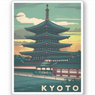 Vintage Reizen Kyoto Japan Retro Graphic Sticker