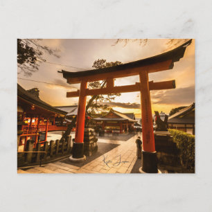 Vintage reizen Kyoto Japan Tempel Foto Briefkaart