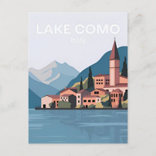 Vintage reizen Lago di Como Italië Lombardia Lake Briefkaart