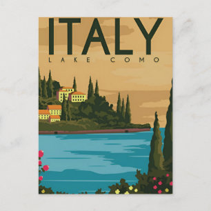 Vintage reizen Lago di Como Italië Lombardia Lake Briefkaart