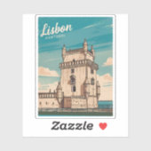 Vintage Reizen Lissabon Portugal Retro Schilderach Sticker (Vel)
