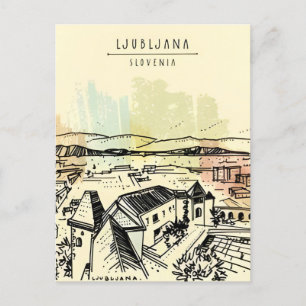 Vintage reizen Ljubljana Slovenië retro Briefkaart