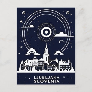 Vintage reizen Ljubljana Slovenië retro Briefkaart