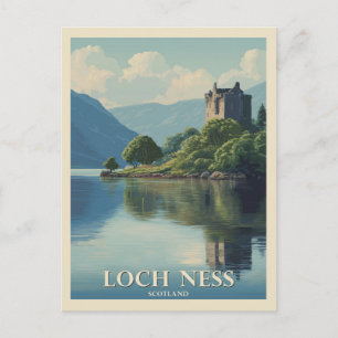 Vintage Reizen Loch Ness Schotland Briefkaart
