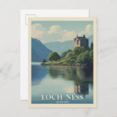 Vintage Reizen Loch Ness Schotland Briefkaart (Voorkant / Achterkant)