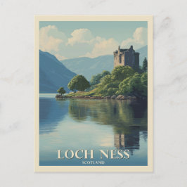Vintage Reizen Loch Ness Schotland Briefkaart
