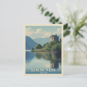 Vintage Reizen Loch Ness Schotland Briefkaart (Staand voorkant)